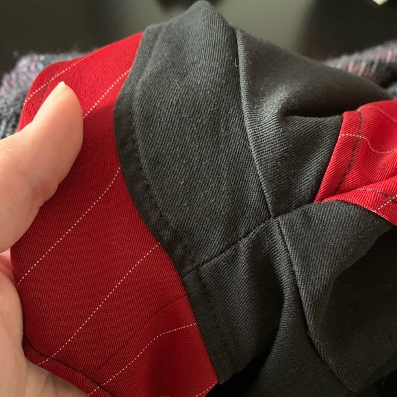 PlastikWrap Black and Red Hooded Cropped Jacket - Picture 8 of 14